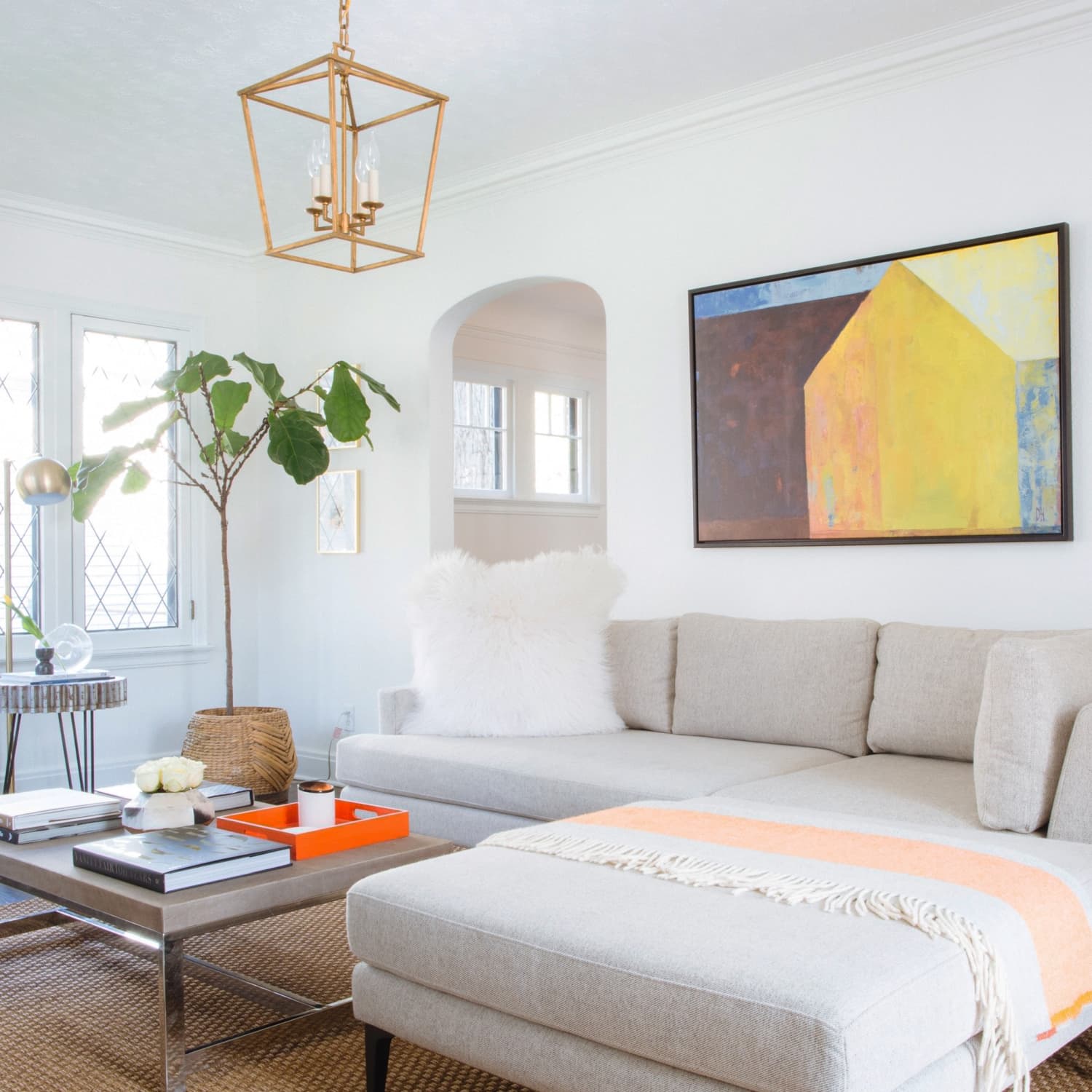 Art outlet above couch